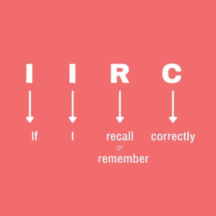 IIRC means in text
